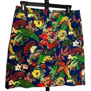 Talbots Blue Tropical Floral Print Skirt, size 4